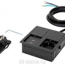 Asa VersaHit Dual 1х220 + 2 USB зарядки матовый черный (06015F00016)
