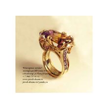 Золотое женское кольцо "Кошачий глаз"