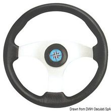 Osculati Technic steering wheel black silver 350 mm, 45.163.03