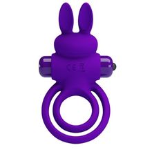 Фиолетовое эрекционное кольцо с вибростимуляцией клитора Vibrant Penis Ring III Фиолетовый