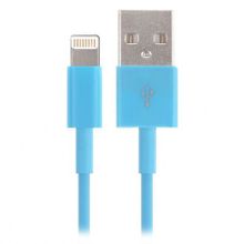 Кабель USB 2.0 Am=>Apple 8 pin Lightning, 1.2 м, голубой, SmartBuy (iK-512c blue)