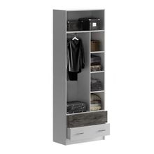 Шкаф с ящиками Вега Позитив, 800х2200х400, Белый Бетон темный