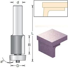 Фреза Dimar 1014159 для вклейки мойки стенки 5° гр с нависанием D19x25,4 L80 подшипник конический пластик, хвостовик 12