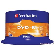 Диски DVD-R 4.7Gb Verbatim 16х  50 шт  Cake Box  &lt;43548&gt;