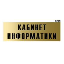 Информационная табличка «Кабинет информатики» прямоугольная Д249 (300х100 мм)