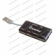 USB хаб + Картридер SmartBay SBRH-750-K (2 порта, USB 2.0)
