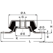 Osculati SS anti-vibration support 600 kg, 51.655.07
