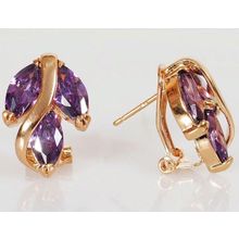 Серьги с аметистом "Большой рис"