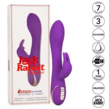 Фиолетовый вибратор-кролик с нагревом Jack Rabbit Signature Heated Silicone Rotating - 21,5 см. (223435)