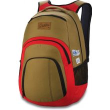Модный мужской городской стильный городской рюкзак Dakine Campus 33L Gifford коричневый с красными вставками