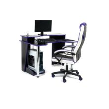 Tetchair Стол компьютерный Strike-1 (120) NEO , black blue; черный синяя кромка