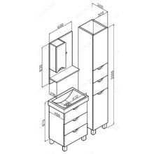 Бриклаер Зеркальный шкаф Токио 60 L венге