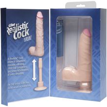 Doc Johnson Телесный вибромассажер The Realistic Cock ULTRASKYN Vibrating 7” Slim - 22,1 см. (телесный)