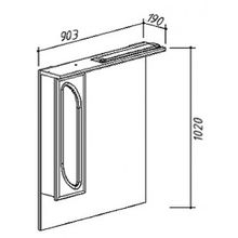 Зеркало-шкаф Belux Лира 90 L