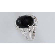 кольцо серебро чёрный оникс греческое