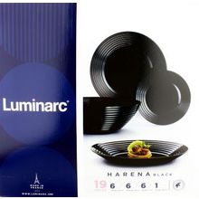 Столовый сервиз Luminarc HARENA BLACK ХАРЕНА БЛЭК 19 предметов 6 персон N1109