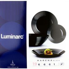 Столовый сервиз Luminarc HARENA BLACK ХАРЕНА БЛЭК 19 предметов 6 персон N1109
