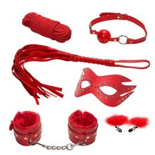 Джага-Джага Эротический набор БДСМ из 6 предметов в красном цвете (красный)