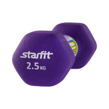 Гантель неопреновая StarFit DB-201 2,5 кг фиолетовая