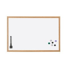 12 192 6 Белая лаковая магнитно маркерная доска в деревянной раме Magnetoplan, 590 х 390 мм
