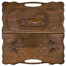 Нарды резные "Лошадь" с ручкой 60, Haleyan (kh029-6)