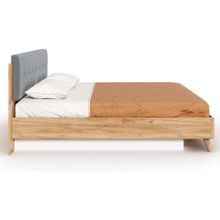 Алмаз. Любимый дом Марта-2 Кровать 1600 (с ПМ и мягкой накладкой, точечная утяжка Neo 25) (Дуб Золотой Глубокий серый)