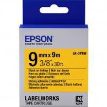 EPSON LK-3YBW картридж с лентой 9 мм, черный шрифт на желтом фоне