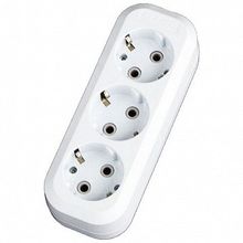 Колодка розеточная   СТАНДАРТ 3-местный, с заземлением, AKS10-3 | код. AKS10-3 |  EKF