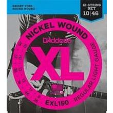 EXL150 Nickel Wound Комплект струн для 12-струнной электрогитары, Regular Light, 10-46, DAddario