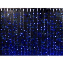 Rich LED RL-C2*9-T B Уличный светодиодный Занавес 2x9 м, синий, пост свечение, провод прозрачный