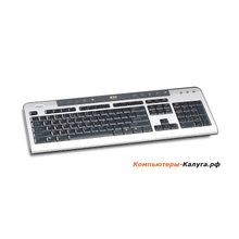Клавиатура BTC 6301  USB  серебр-черная тонкая 11 доп клавиш