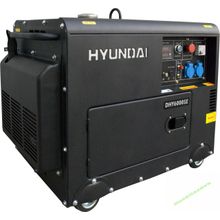 Дизельный генератор Hyundai DHY 6000 SE-3 в кожухе на колёсах