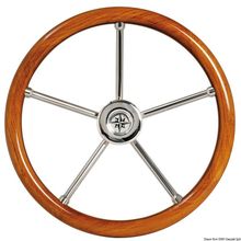 Osculati Steering wheel w  teak outer ring 350 mm, 45.168.01