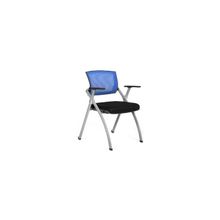 Кресло посетителей CHAIRMAN NEXX, синяя спинка-сетка   черная ткань (B-02 TW-11)