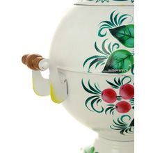 Электрический самовар 5 литров с художественной росписью "Жостово на белом фоне", "шар", арт. 110490