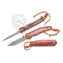 Складной дамасский нож Малыш, рукоять дерево