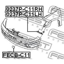 Кронштейн Бампера | Перед Лев | Nissan Tiida Jpn Make C11 2005.08-2012.06 [Gl] Febest арт. 0237PC11LH