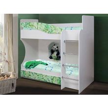 Олмеко Кровать 2-х ярусная Адель-1 правая Панда белая ID - 307735