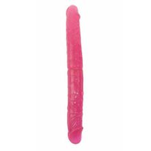 Розовый двухголовый гнущийся фаллоимитатор - 37,4 см. Розовый