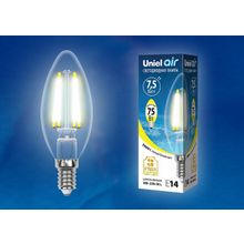 Uniel Лампа светодиодная Uniel Air E14 7.5Вт 3000K LED-C35-7,5W WW E14 CL GLA01TR картон ID - 425296