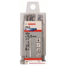 Bosch Набор 10 сверл по металлу HSS-G 5,3 мм DIN 338 (2608585492 , 2.608.585.492)