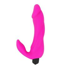 Розовый вибратор с клиторальным отростком Adrien Lastic Bifun 16,5см