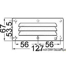 Osculati Louvred vent polished SS + fly screen 67x127 mm, 53.021.08