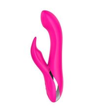 Tonga Розовый вибратор NAGHI NO.19 RECHARGEABLE DUO VIBRATOR со стимулятором клитора