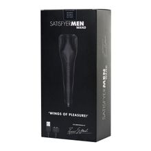 Satisfyer Чёрный нереалистичный мастурбатор с вибрацией Satisfyer Men Wand