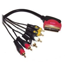 Кабель аудио видео SCART->6xRCA plug, 2 м, черный, L-Pro