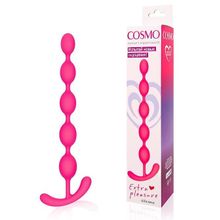 Ярко-розовая анальная цепочка Cosmo - 22,3 см. ярко-розовый