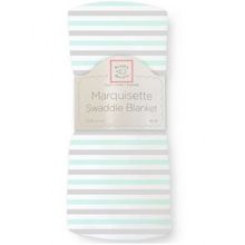 SwaddleDesigns Маркизет Simple Stripes Pstl SeaCrystal