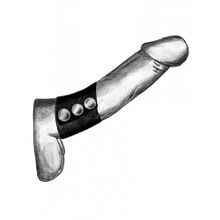 Широкое лассо-утяжка на пенис с металлическими кнопками (223868)