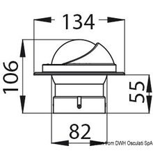 Osculati IDRA compact compass w black front rose bracket, 25.014.96